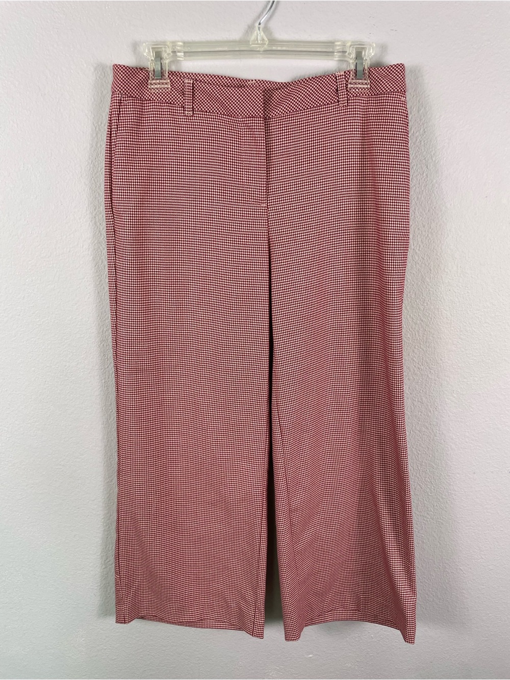 J. Jill Red & White Houndstooth Wide-Leg Pants Size 8 NWT